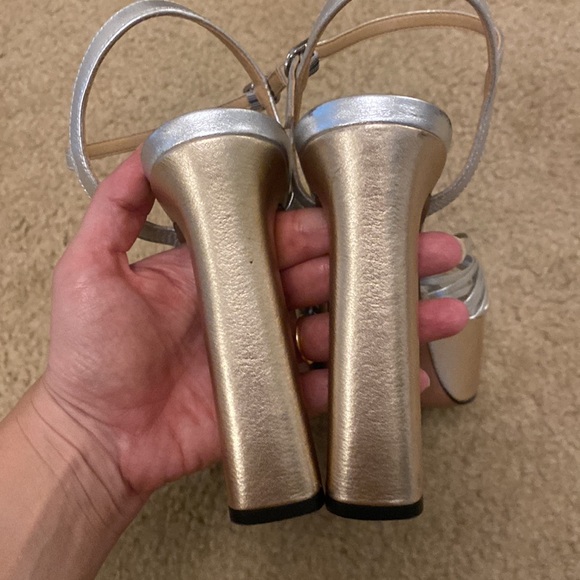 Schutz Gold and Silver Playform Heels Size 7.5 - Picture 7 of 9